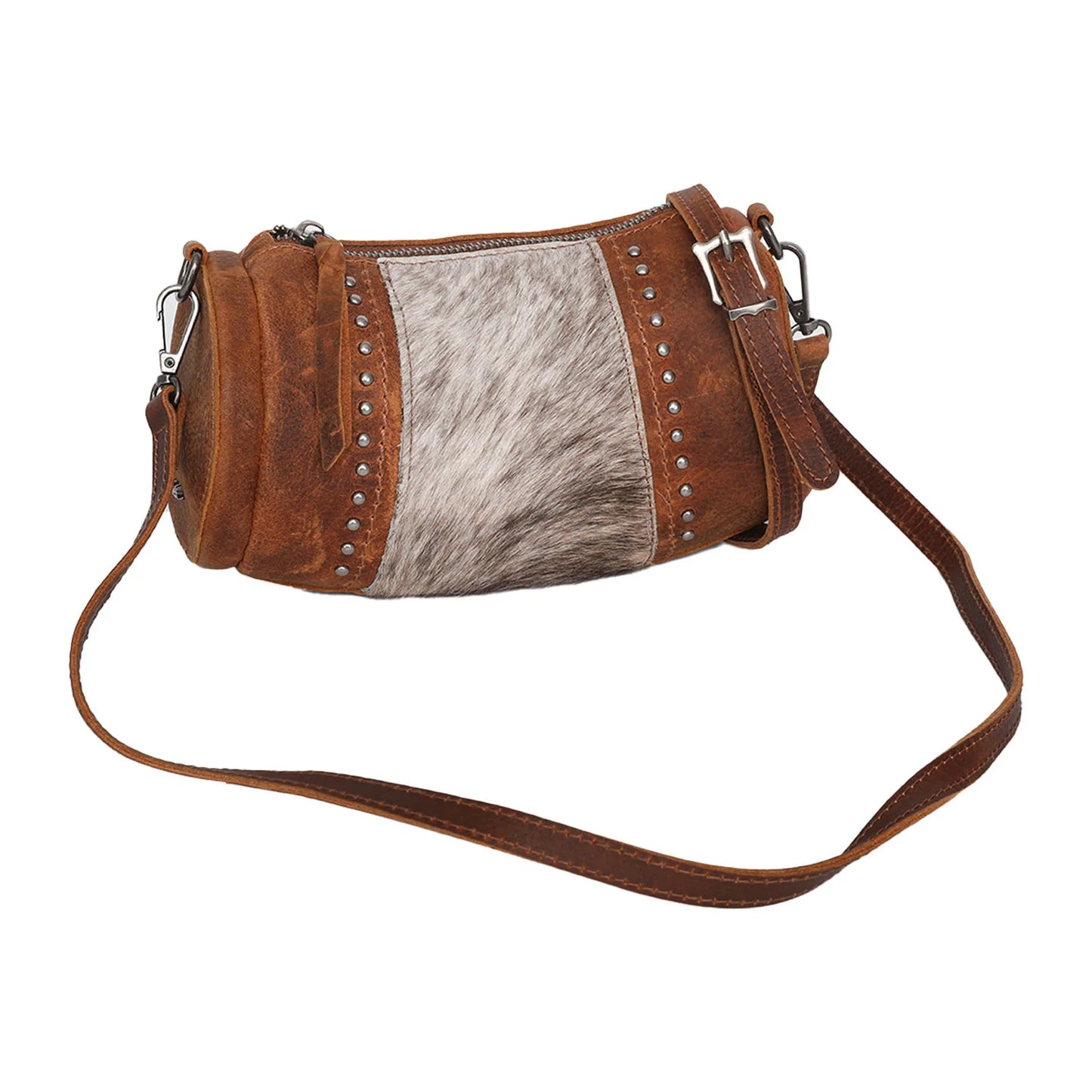 Real Leather Cow-Hide Collection Mini Barrel Bag