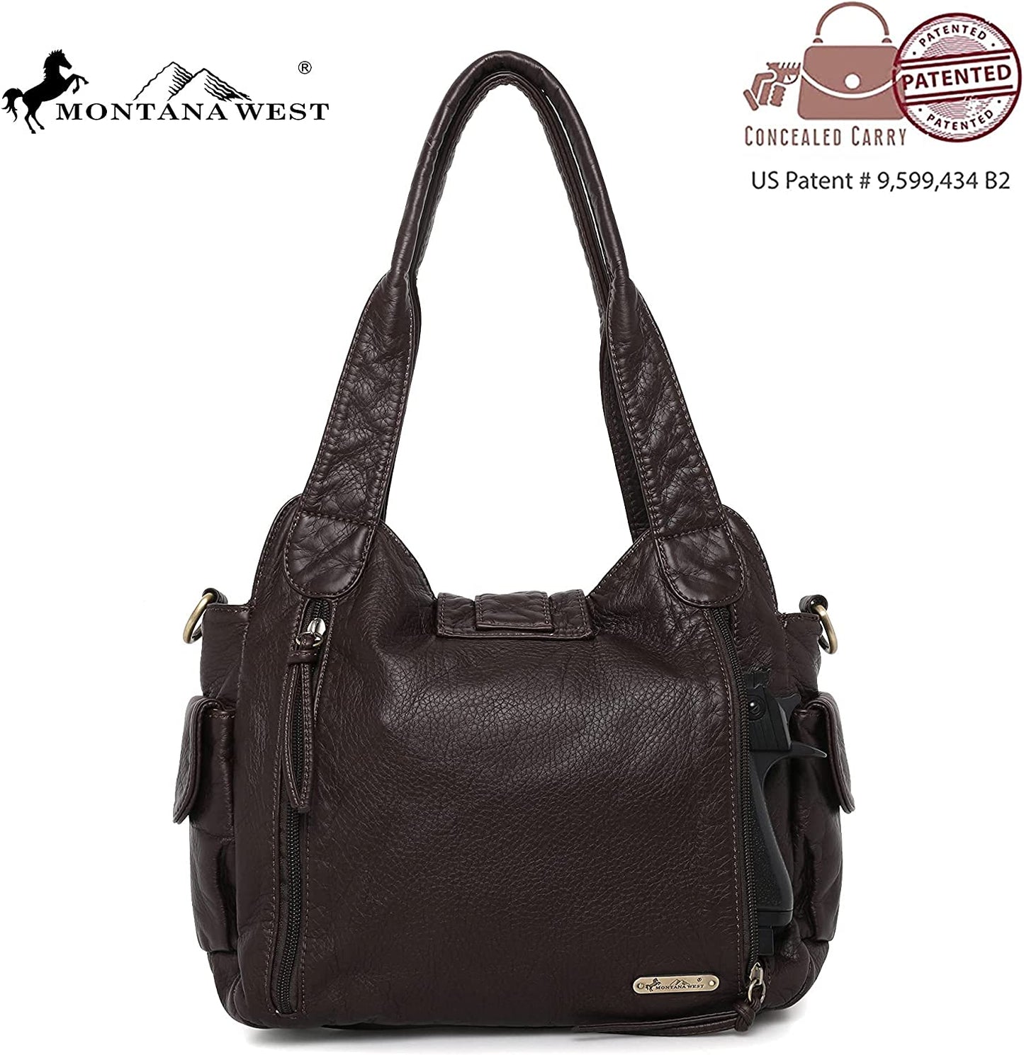 Chocolate Brown Side Pocket Buckle Bag