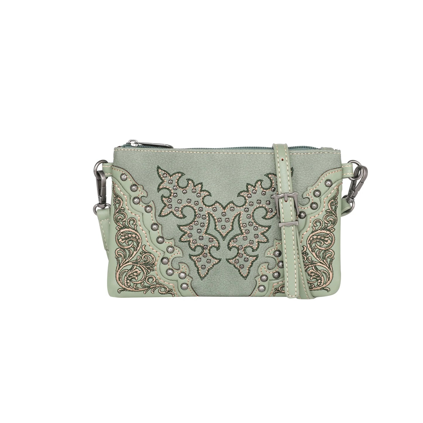 Montana West Boot Scroll Embroidered Collection Clutch/Crossbody