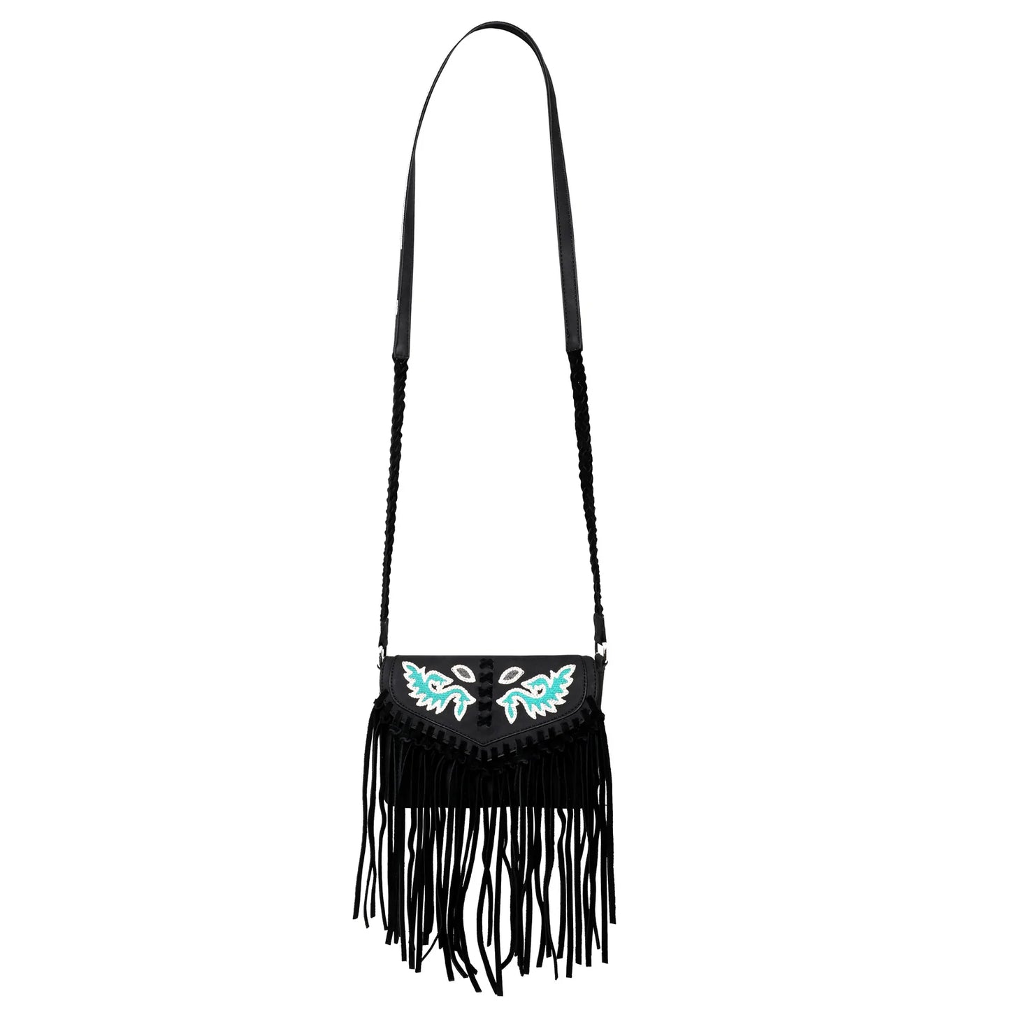 Wrangler Genuine Leather Fringe Crossbody Bag